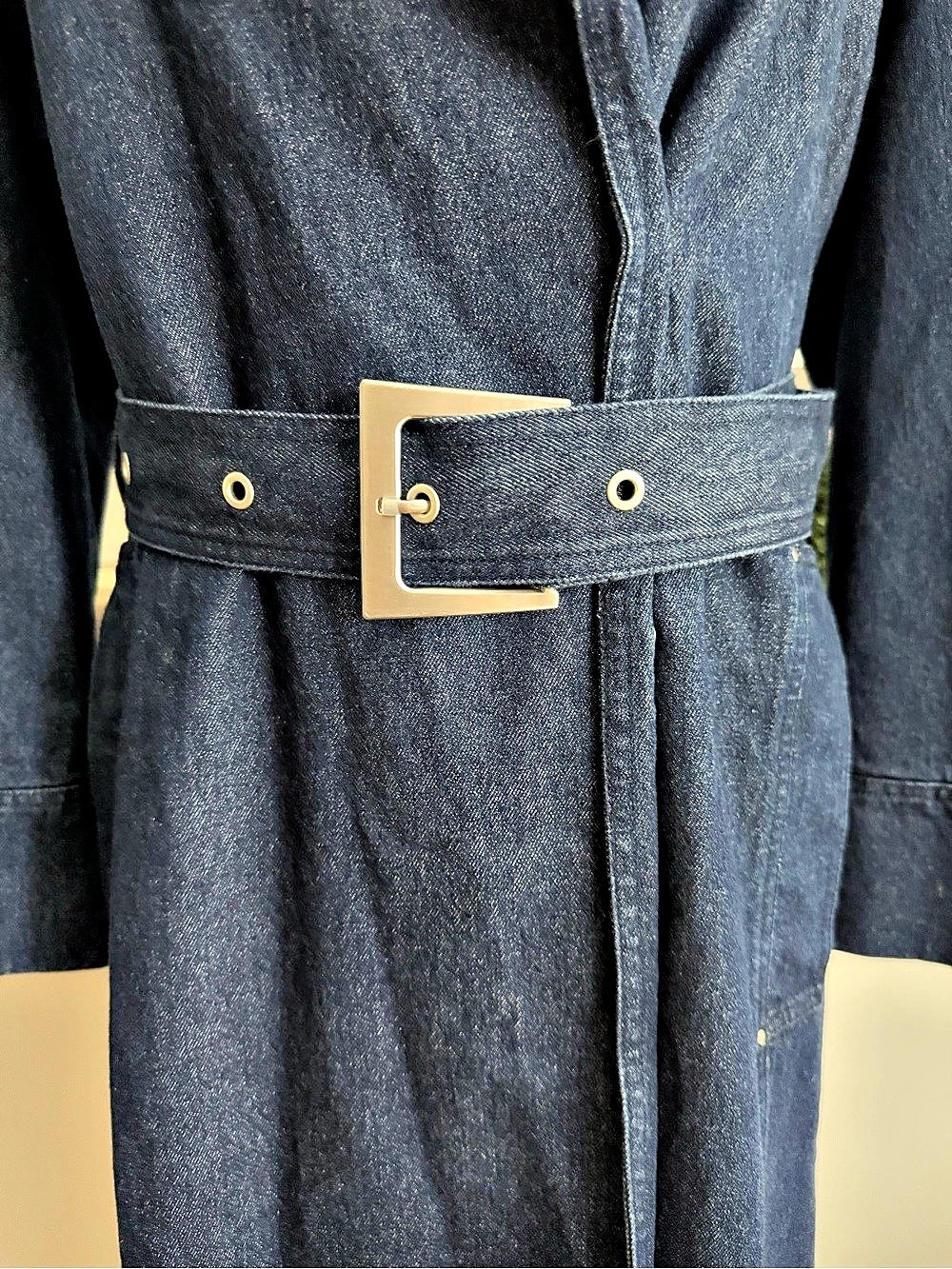 Apparis Tate Denim Trench Denim Trench in Blue Like New - Picture 6 of 14